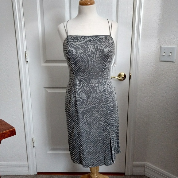 90's Retro Couture Saks Embellished Cocktail Dress - Picture 5 of 10